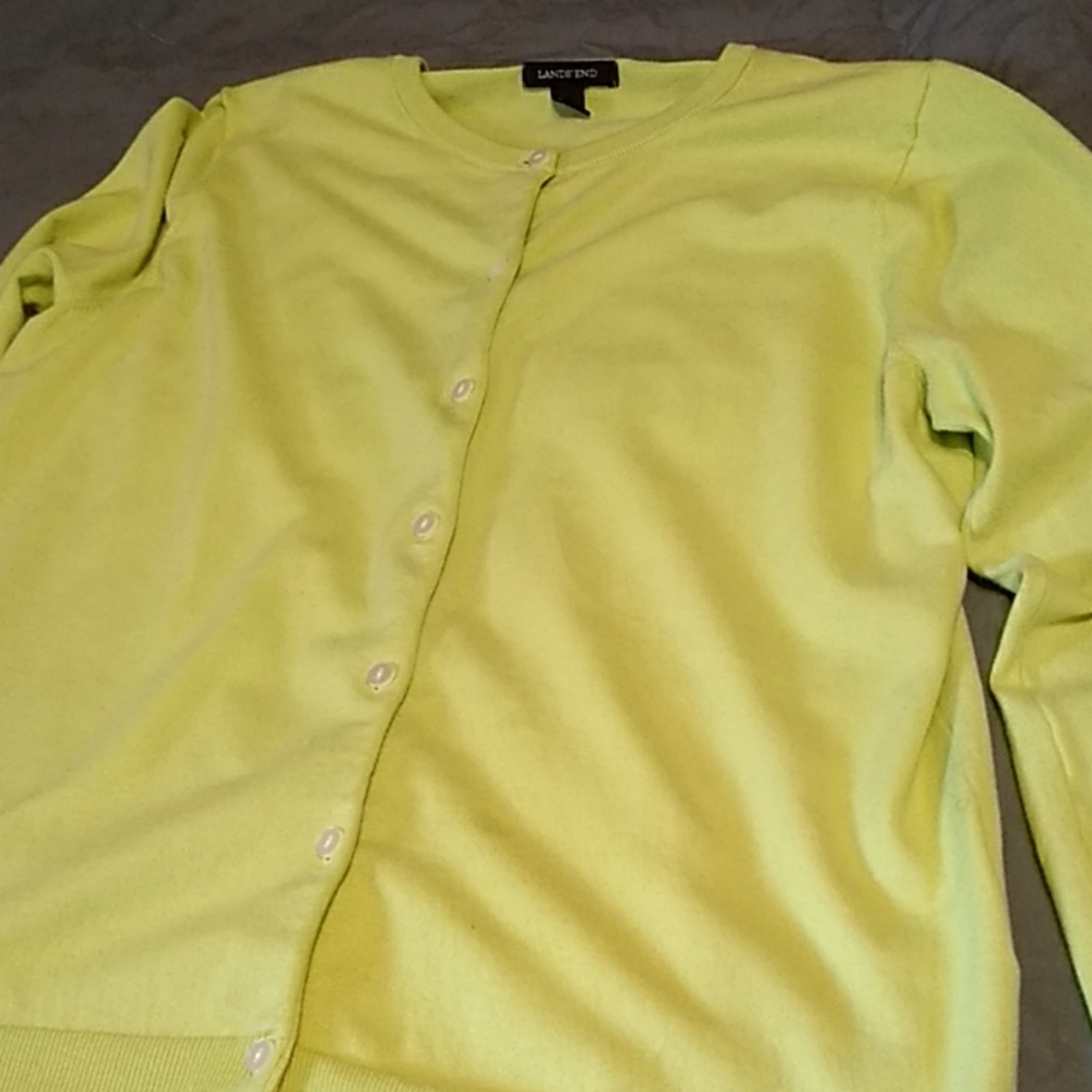 Land's End Lime Green long sleeve sweater